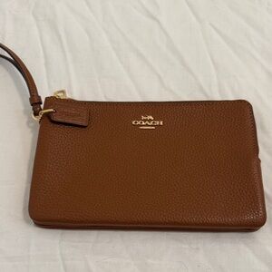 Coach Tan Leather Wristlet